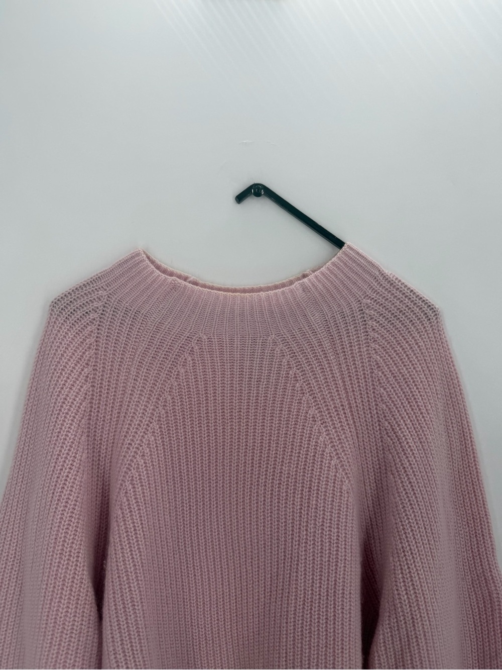 Cos Light Pink Cashmere Ribbed Knit Contrast Hemline Jumper Sweater